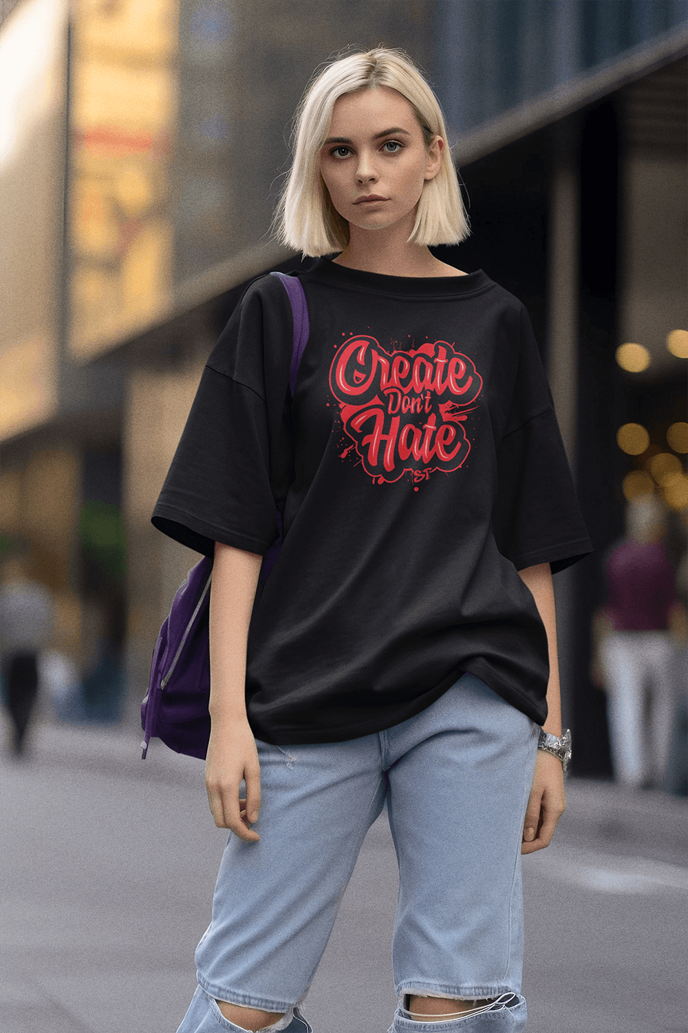 Create Don`t Hate - Organic Oversized Teez 200 GSM