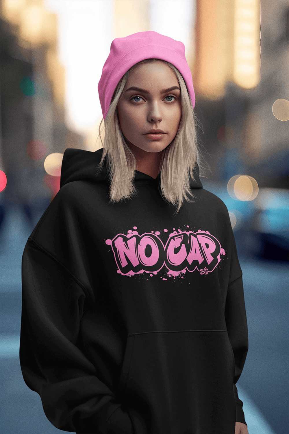 No Cap - Sweat à capuche surdimensionné lourd de qualité supérieure 380 GSM