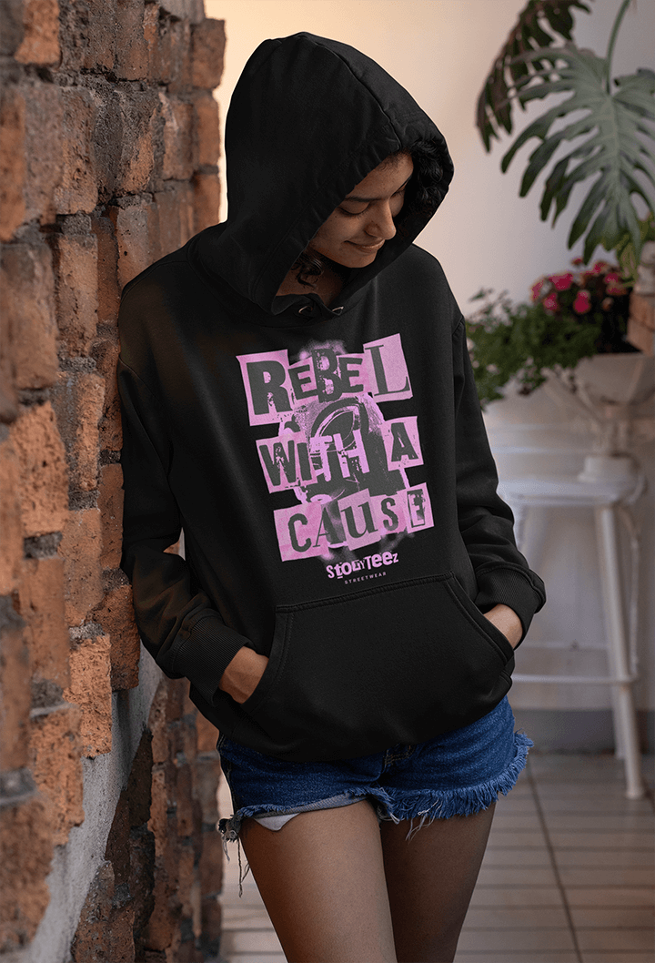 Rebel With A Cause - Sweat à capuche surdimensionné lourd de qualité supérieure 380 GSM