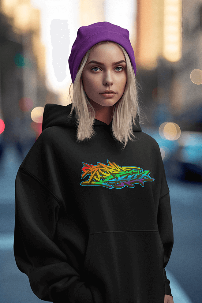 StoryTeez Rainbow - Sweat à capuche surdimensionné lourd de qualité supérieure 380 GSM