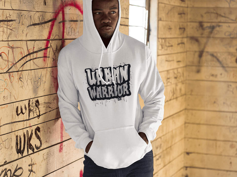 Urban Warrior - Sweat à capuche surdimensionné épais de qualité supérieure 380 GSM